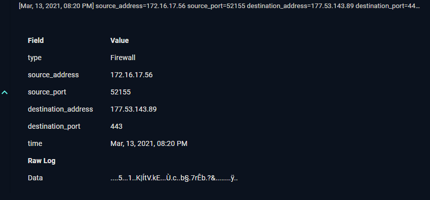 first firewall log