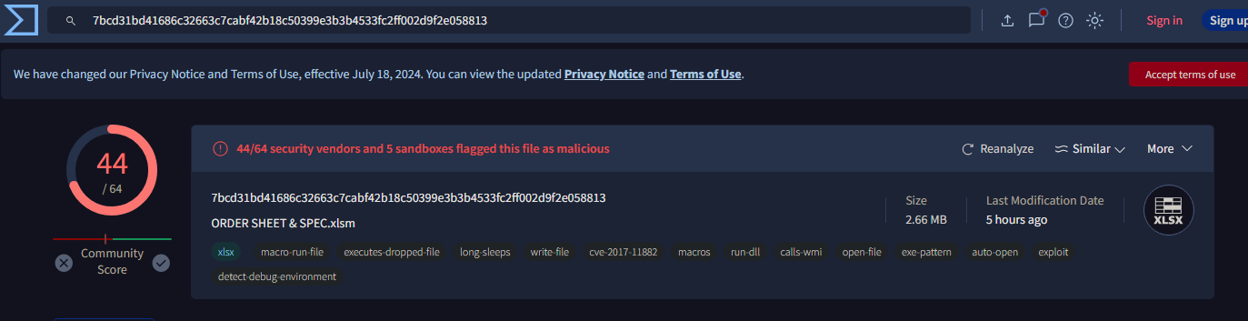 Virus total analysis